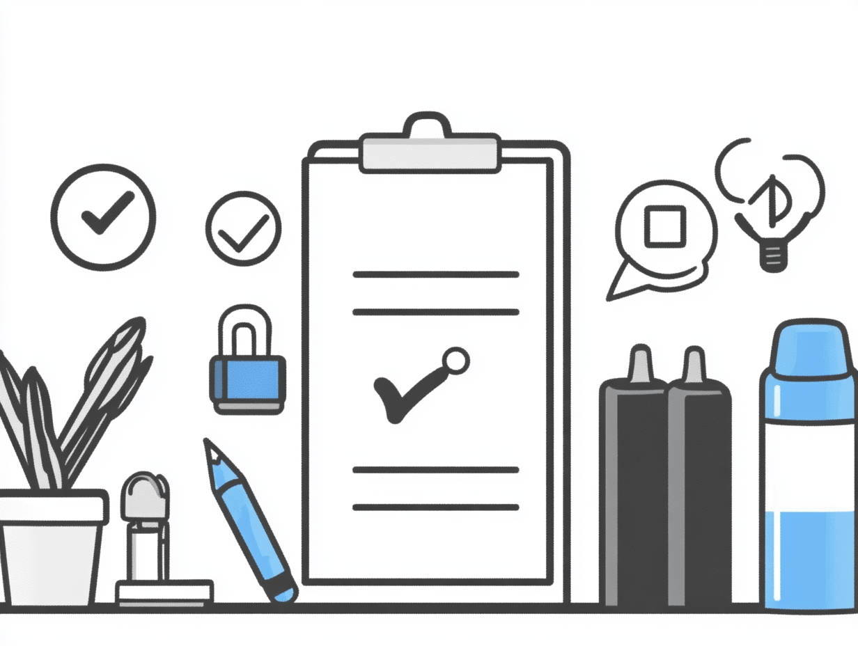 Infographic checklist with minimalist icons for clarity